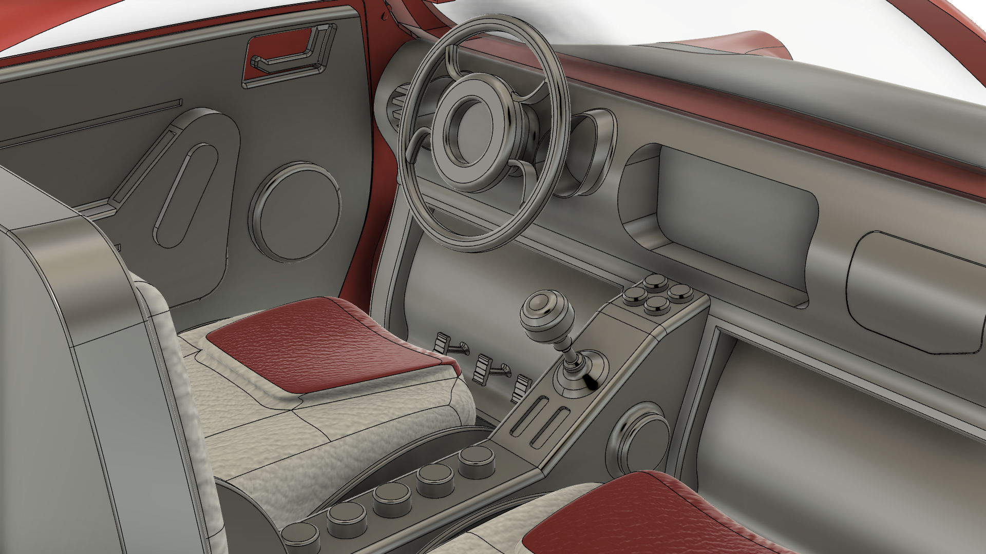 小型汽车造型3D图纸 step iges格式